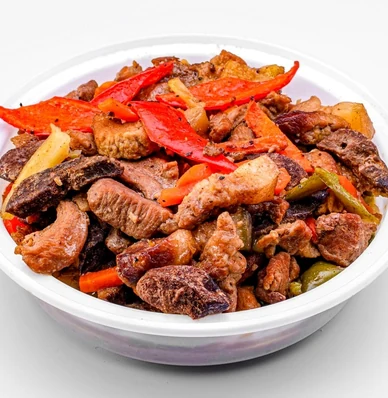 Filipino igado with pork and vegetables